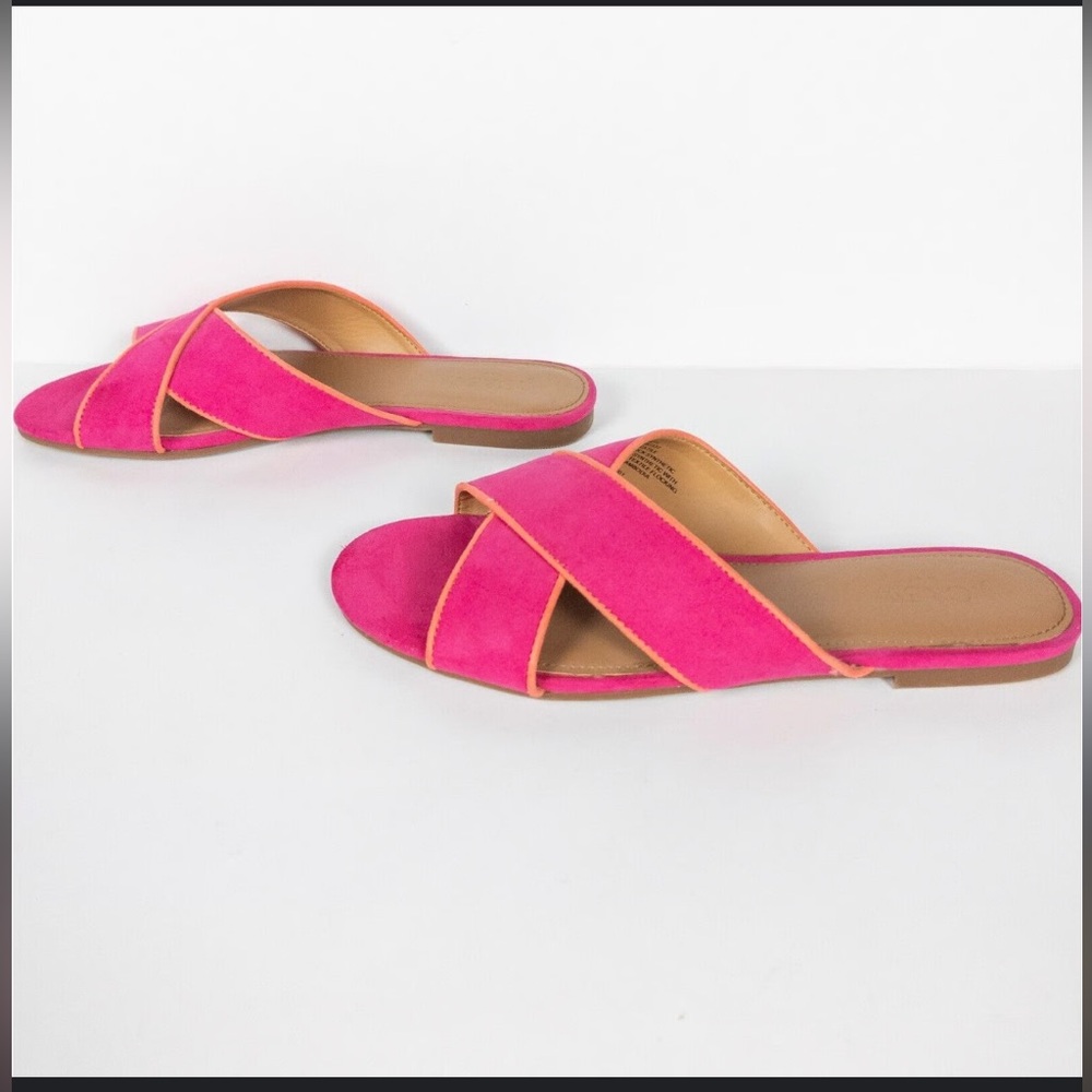 J.Crew Size 6 1/2 Women's Pink Slide Sandals - Picture 1 of 4